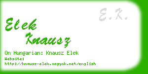 elek knausz business card